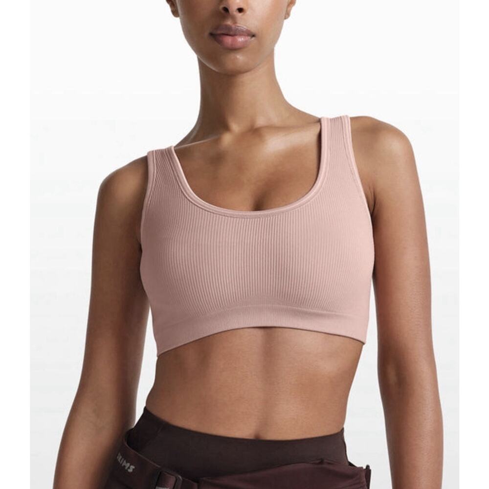 Nike x SKIMS Pink Ribbed Seamless Sports Bra Women’s Size L NWT